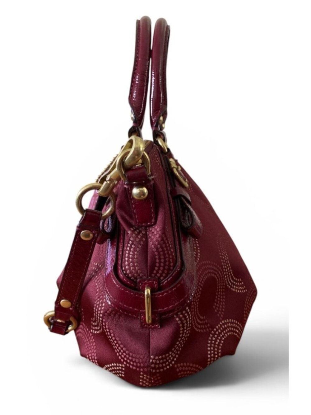 Coach Madison Dotted OP Art Signature C Sophia Satchel Crimson Dust Bag 15939 - Picture 3 of 12
